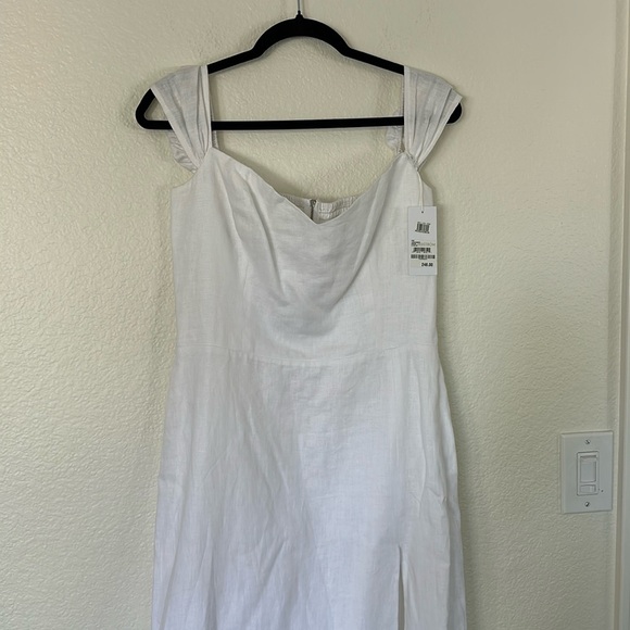 Reformation Bridgton Midi Linen Dress White, SIZE 10 1136 - Picture 4 of 7
